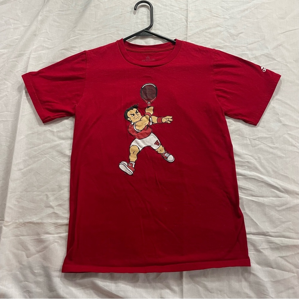140. Adidas Red Wabash College Tennis Go-To Tee (S)